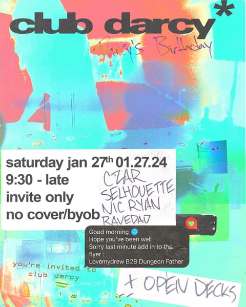 invite-only party flyer, jan 27